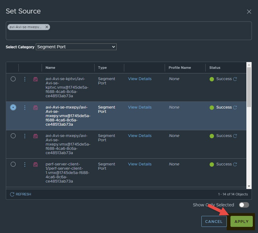 set source for port mirroring session