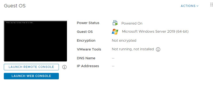 VMware tools not installed