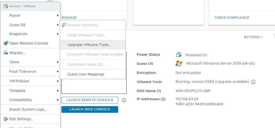 vmw tools manual install and upgrade