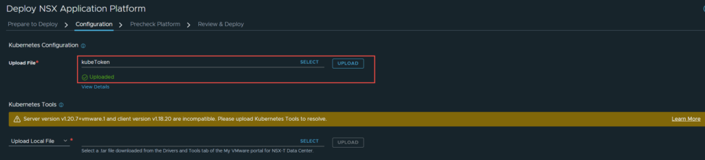 deploy nsx application platform token