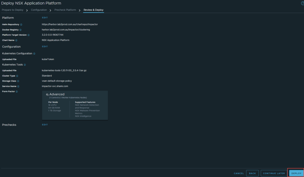 deploy nsx application platform review
