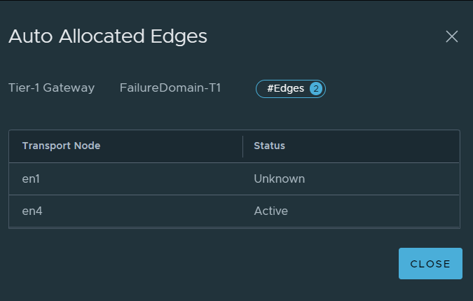 VMware NSX standby relocation, preemption failuredomains outage